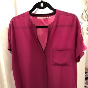 Fuchsia Short-Sleeve Blouse
